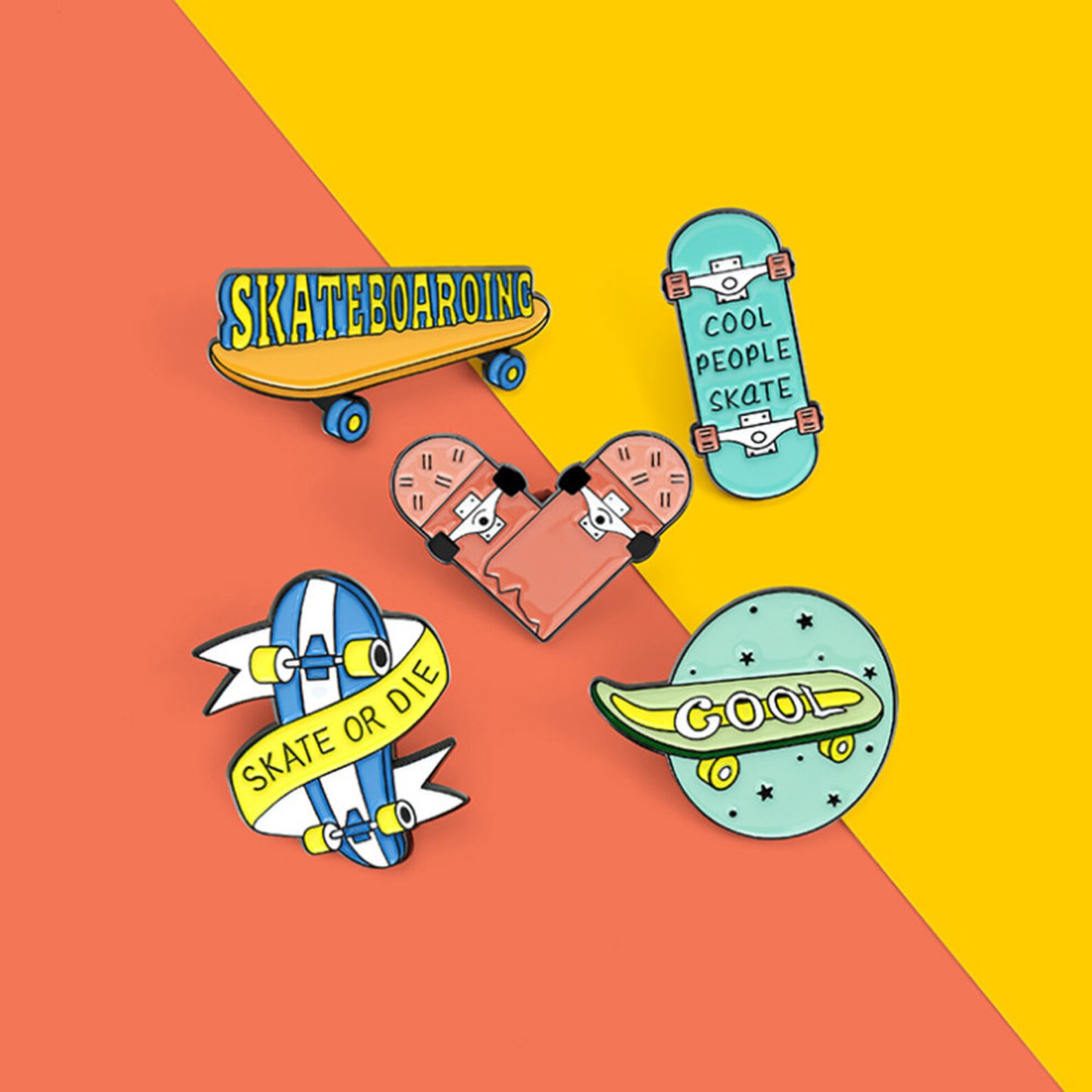 Skateboard Enamel Pins Skateboard Pin Lapel Pin Hard Enamel Etsy