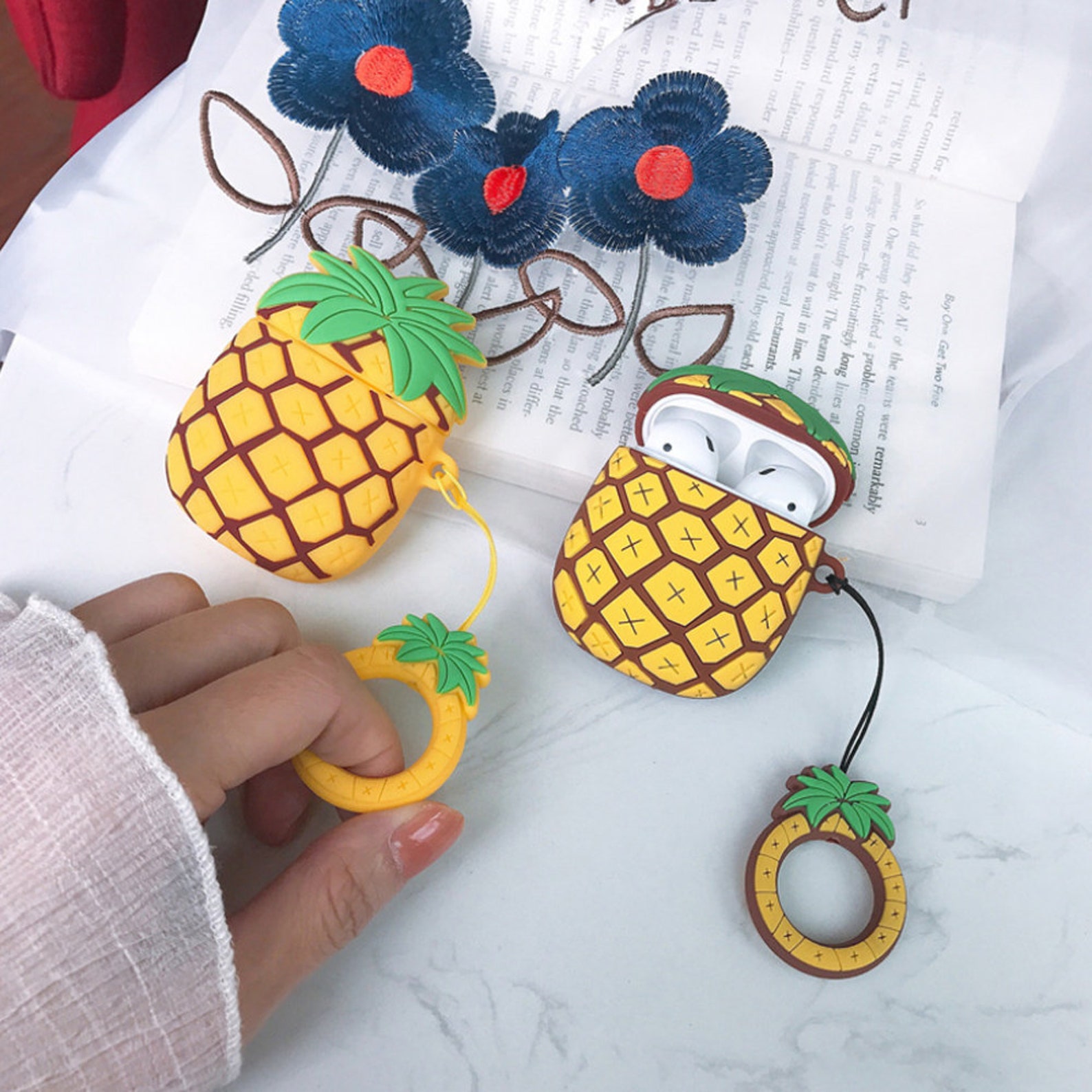 Yellow Pineapple Airpods Case Silicone Air Pods Gen 1 Gen 2 Etsy