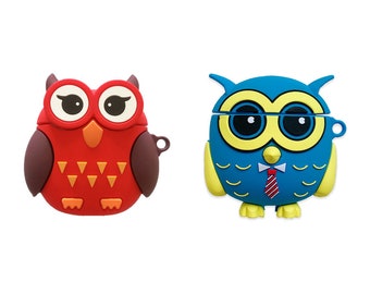 Cute Owls AirPods case Birds AirPods Pro case Pink Heart Clear Airpods case Plastic AirPods case Airpods holder Airpods cover Earphone case