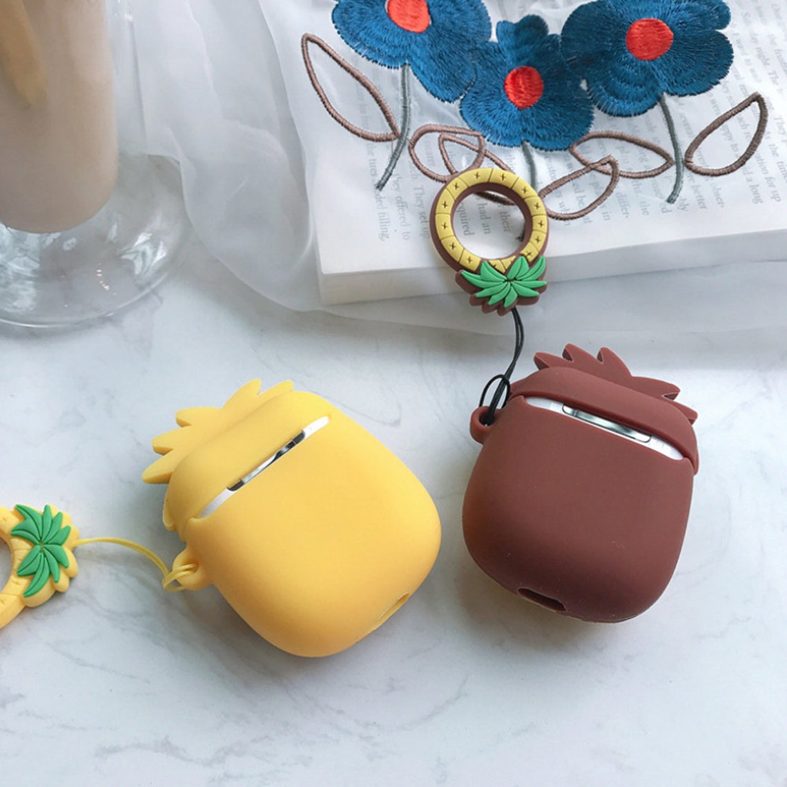 Yellow Pineapple Airpods Case Silicone Air Pods Gen 1 Gen 2 Etsy