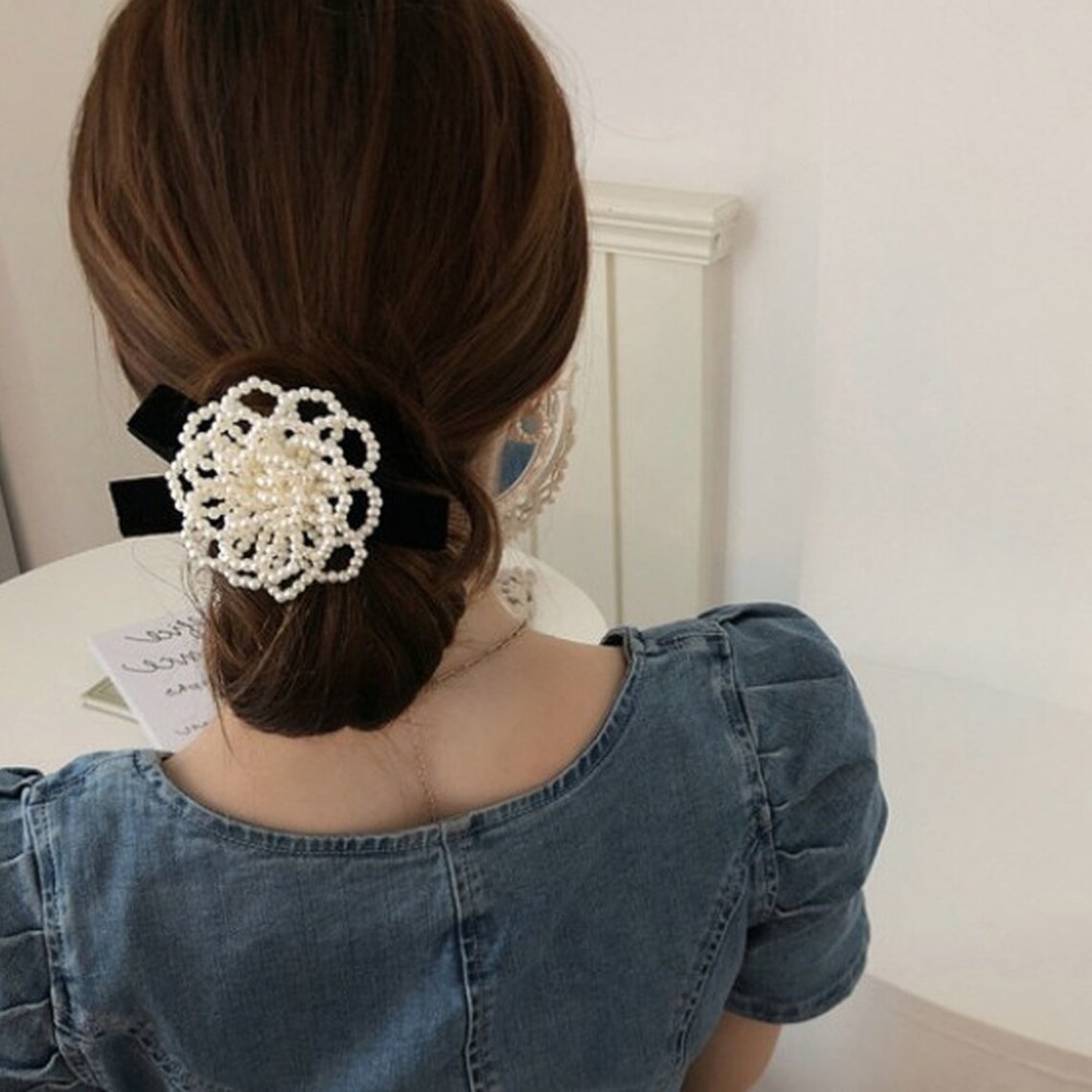 Korean Style Beaded Hair Clips Korean Style Beaded Hair Ties Etsy