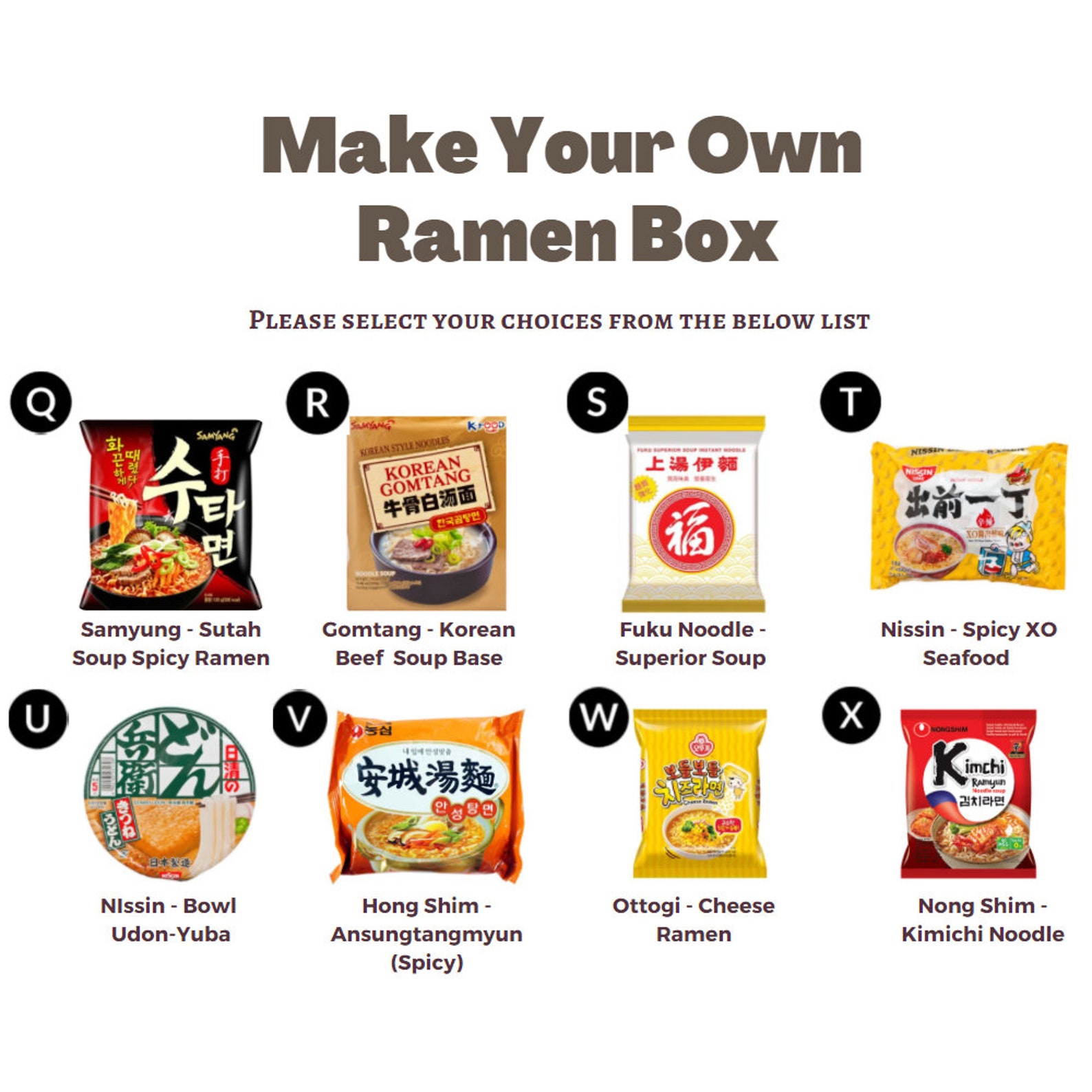 MAKE-YOUR-OWN Ramen Box: Nissin Sesame Oil Nongshim Shin ...
