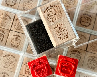 Cute mini cafe stationery stamp set, rubber stamp, diary, journal stamp, planner stamp, cafe stamp, mini stamps, japanese stamp, cute stamps