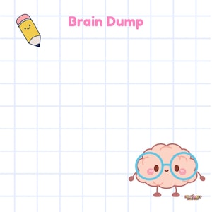 Brain Dump Sticky Notes, Kawaii stationery, Memo pad, sticky note, Note Pad, Cute Stationery, Self Care Stationery, Stationery