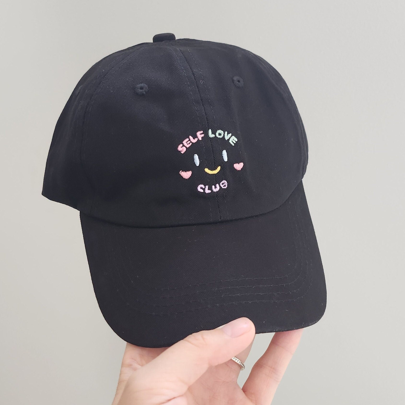 Self Love Club Embroidered Logo Strapback Hat Cap SELF LOVE CAP BEIGE – alicecostore main image 3