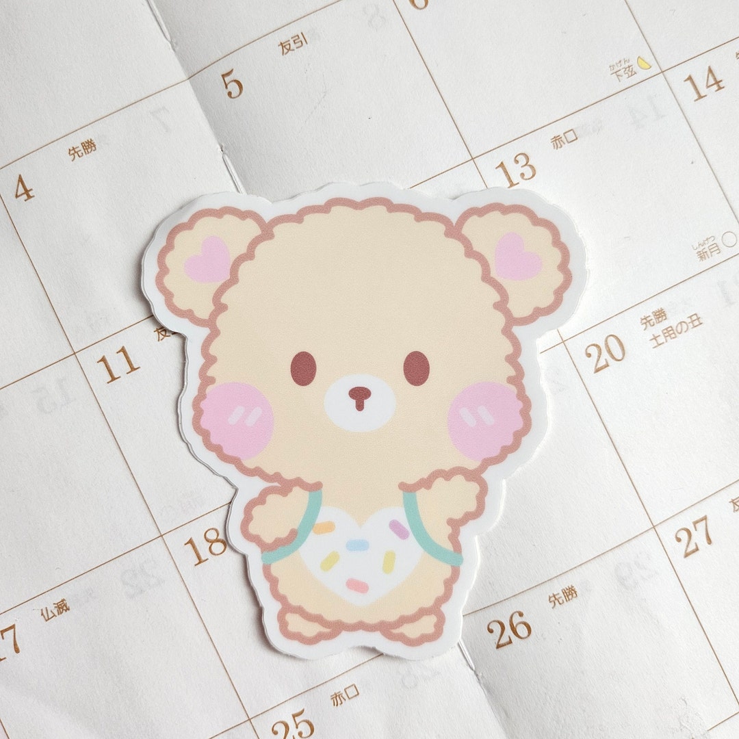 Cute Chubbyton Bear Die Cut Vinyl Stickers Etsy