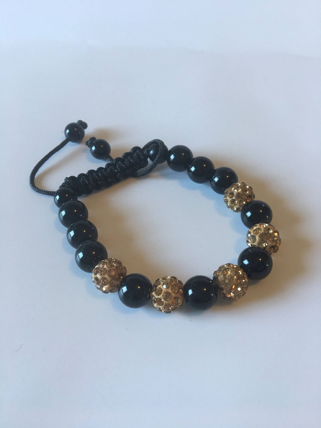 Mens Beaded Bracelet Gold Mens Bracelet With Stretch Beaded - Etsy