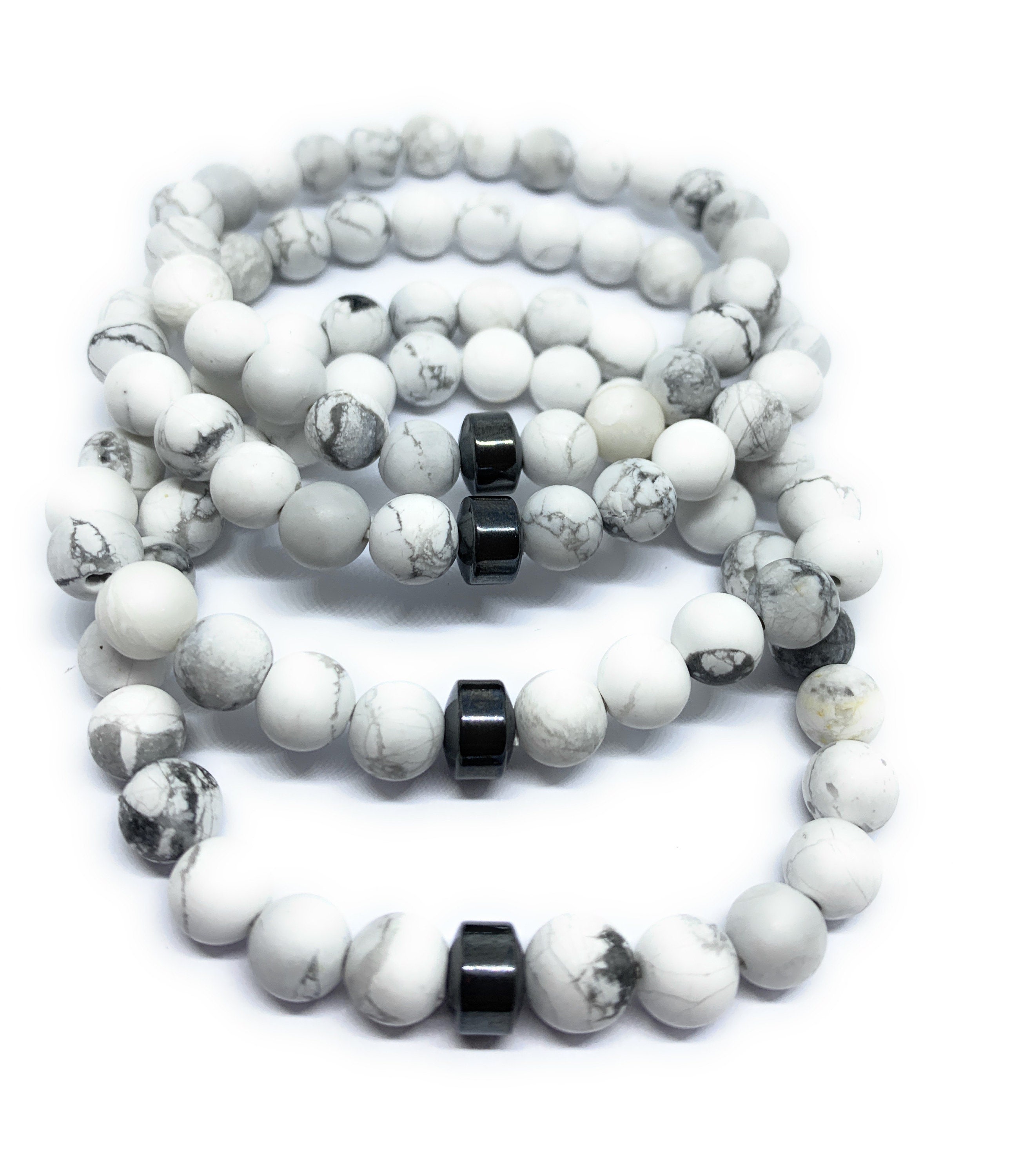 MEN'S BRACELETS Men Beaded Bracelet Mens White Beaded Etsy