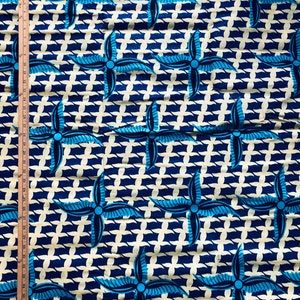 Yellow and Blue Wax Print/Ankara/African Print - 6 Yards