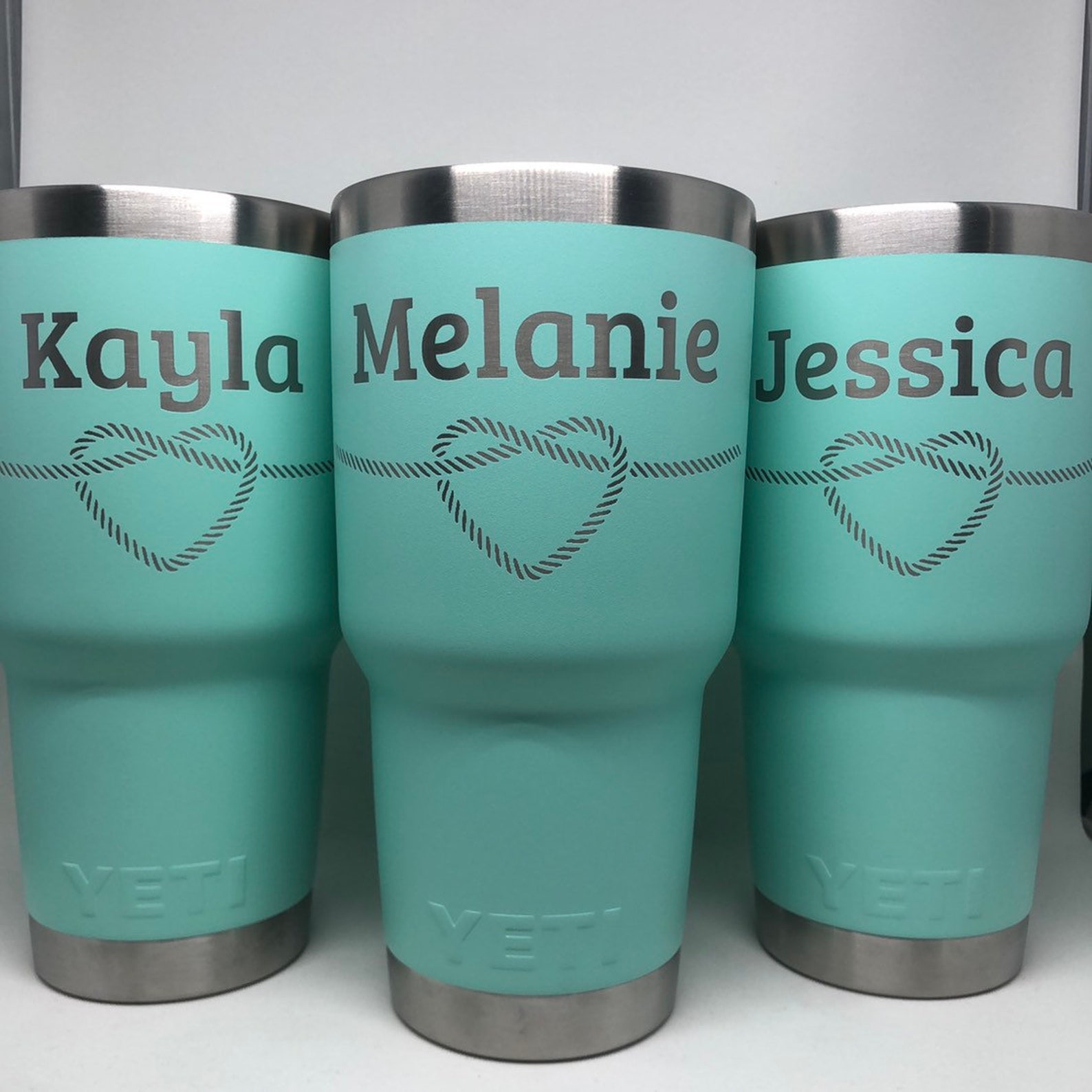 Seafoam Tumbler Etched Personalized Tumbler Monogrammed Etsy