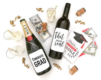 Graduation SH*T just got real 2PACK wine labels