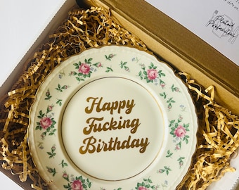 Plated Profanities it’s my f*cking birthday plate