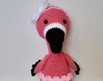 Crochet Flamingo/ Stuffed Flamingo/ Crochet Pink Bird/ Stuffed Nautical Animals/ Amigurumi Flamingo/ Flamingo Nursery/ Nautical Nursery/