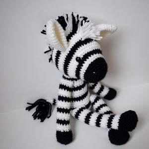 Crochet Zebra/ Stuffed Zebra/ Safari Animal/ Stuffed Safari Zebra/ Amigurumi Zebra/ Zebra Nursery/ Zoo Nursery/ Zoo Animal/ Safari Nursery