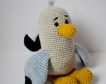 Crochet Seagull/ Stuffed Seagull/ Bird Amigurumi/ Ocean Animals/ Nautical Nursery/ Beach Animals/ Stuffed Bird/ Crochet Bird/ Sea Bird