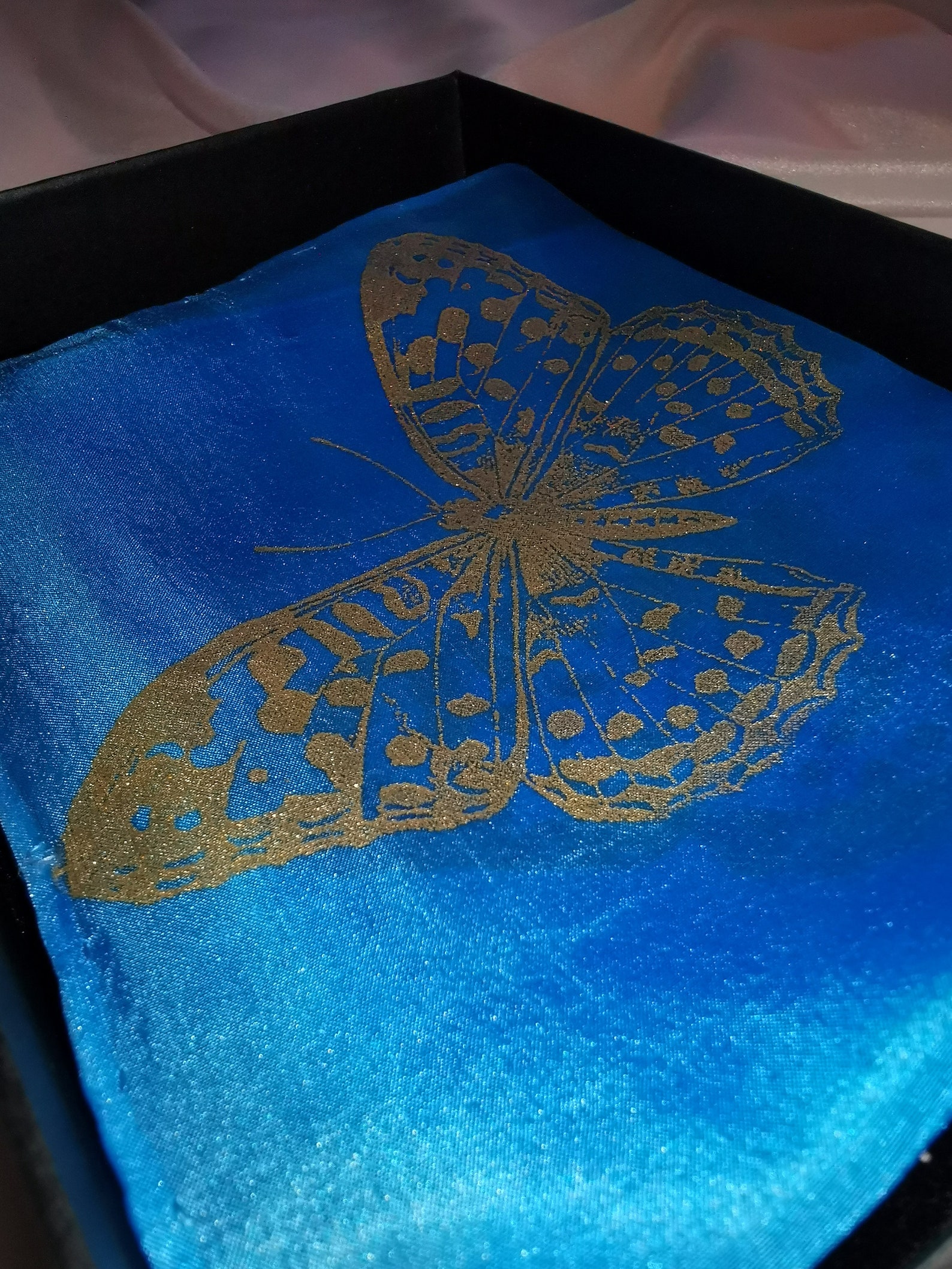 Hand Painted Silk Handkerchief Etsy