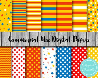 Circus Digital Paper, Carnival Digital Papers, Instant Download Digital Papers, Scrapbook Digital Papers, Digital Background, DP23