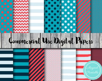 Ocean Digital Paper, Sea Digital Papers, Nautical, Instant Download, Commercial Use, Scrapbook Digital Papers, Digital Background, DP36