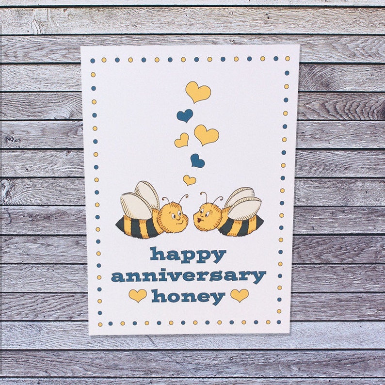 Honey Bee Anniversary Card