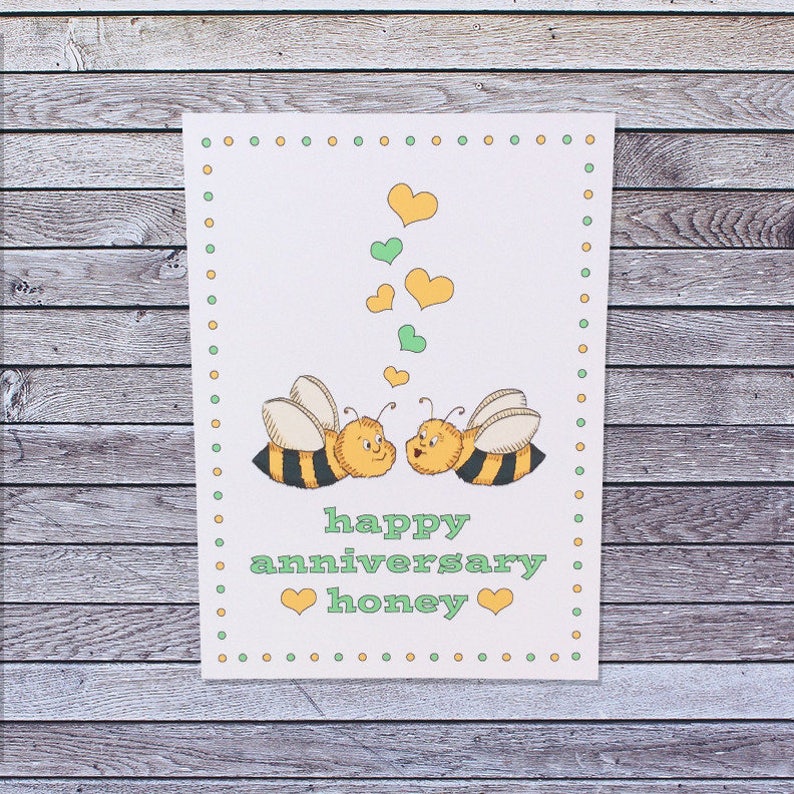 Honey Bee Anniversary Card