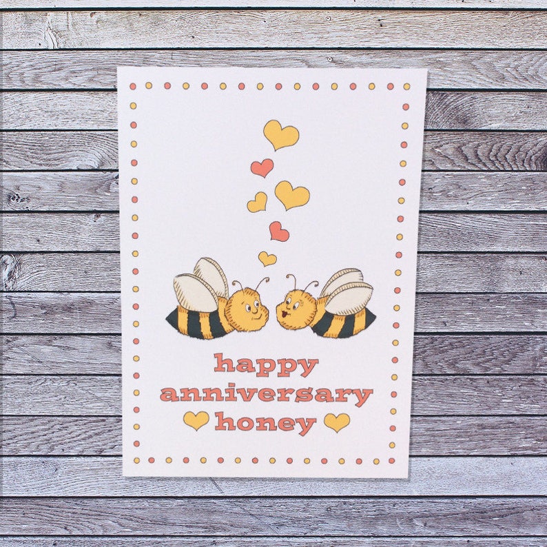 Honey Bee Anniversary Card