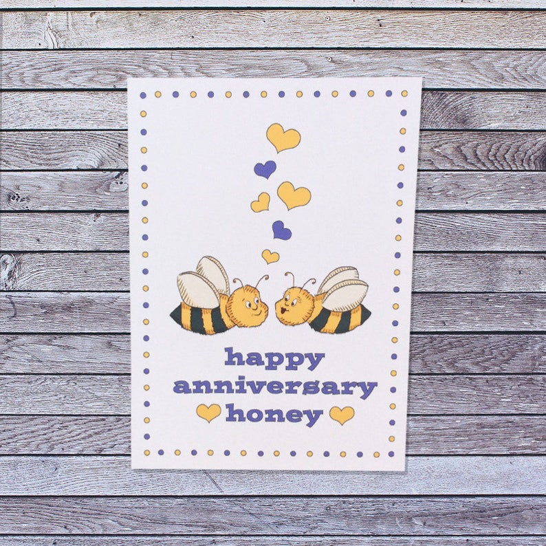 Honey Bee Anniversary Card