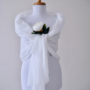 Unisex WHİTE linen scarf/ Linen Scarf for bride /Long Linen Scarves/Linen Shawl Wrap/ Bridesmaid Scarf/wedding shawl/night dress linen shawl