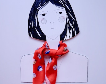 FINAL STOCK! Silk Satin Square Scarf: Spring Neckerchief Headband