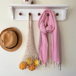 Pink Woven Cotton Wrap Scarf-Extra Large Scarf - Women&#39;s Shawl - Bohemian Wrap - Boho Scarf Men&#39;sBoho Style Blanket Scarf -Oversized Scarf
