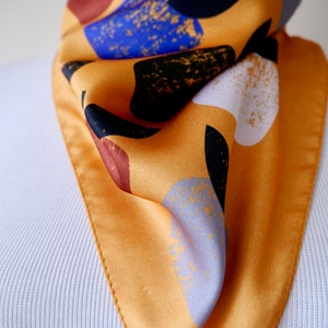 Satin Square Scarf, Polyester, Silk scarf, Neckerchief, Bandana, Valentines Day, Spring accessories, Scarf, Gift for Her, headband