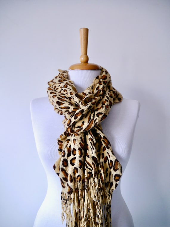 Buy Cotton Leopard Print Shawl: Oversized Fall Winter Pashmina