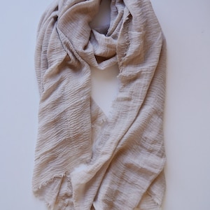 Cream Cotton Scarf,Large Scarf,Womens Mens Gift,Lightweight Gauze,Autumn Accessories, Lightweight Scarf, Christmas gift