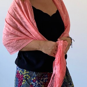 Fashionable Somon Tulle Scarves and shawl,Wedding shawl, Bridal shower gift
