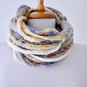 Hand- knitted infinity scarf, chunky scarf, Cowl scarf, winter accessories, tube knit scarf, circle scarf, cowl scarf, knit scarf