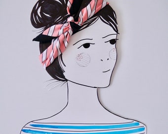 FINAL STOCK! Silk Blend Square Scarf: Neckerchief Headband (55cm)
