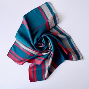 Pañuelo de raso de algodón, Pañuelo cuadrado, Poliéster, Pañuelo de seda, Pañuelo, Pañuelo, Accesorios de primavera, Bufanda, Regalo para ella, Diadema