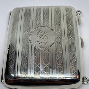 Cigarette Case Silver Vintage Collectible Antique Birmingham Hallmarked Sterling Collector 1922 Classic Sterling 925