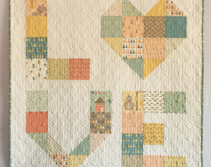 Baby Quilt for Sale, wrapped in Love is a Baby/child Size Quilt Pieced