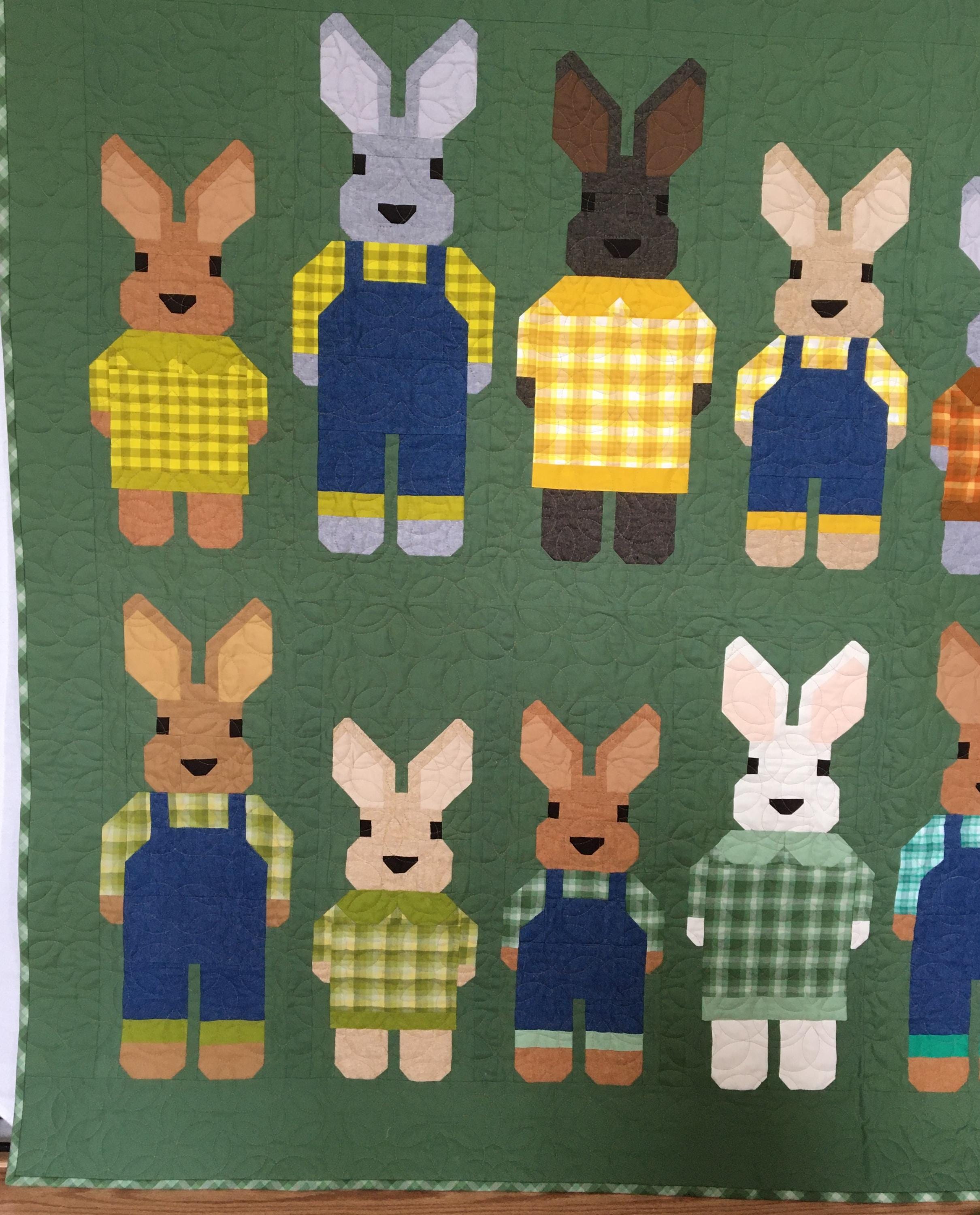 Handmade Bunny Quilt: Patchwork Cotton Rabbit Design - Etsy