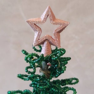 Miniature Tree Topper For Westrim, Beaded, Miniature Christmas, Dollhouse  GOLDEN ROSE Shimmer Star Topper 1 1/4&quot; Handmade (#48)