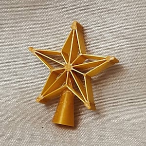 Star Tree Topper For Westrim, Beaded, Miniature Christmas / or Dollhouse Tree DARK GOLD Satin LACE Star Tree Topper* - 1 1/2&quot; Handmade (#17)