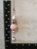 Ornate Beaded, Ceiling Fan Chain Pull, Light Pull, Lamp Pull, Home Decor -- Large Ornate Ball, dangle, with chain and coupling  (#11)
