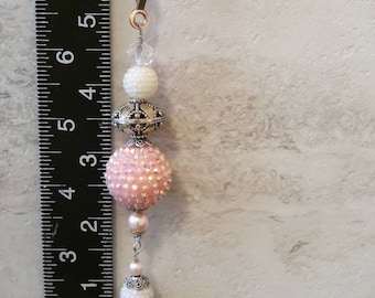 Ornate Beaded, Ceiling Fan Chain Pull, Light Pull, Lamp Pull, Home Decor -- Large Ornate Ball, dangle, with chain and coupling  (#11)