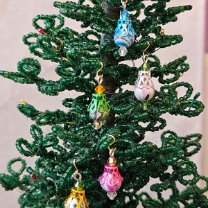 Set of 12 Miniature Tiny Assorted Fancy Ornaments for Westrim Beaded Miniature Christmas Tree, Dollhouse Christmas tree, Fairy Garden #123