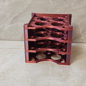The SLIDER STACKER Mini Tower Diamond Art Drill Tray Shelf - Approx. 3 x 3 x 3.75"-- Holds 4 Trays - Mystic Rainbow(#176)