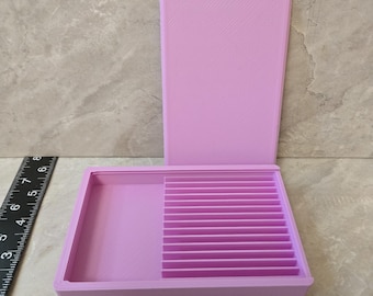 Cornstarch Tapper Box with Lid - Large Cornstarch Tapping Storage Container 5.5"L x 3.5"W x 3/4"H  - For Crafts, Polymer Clay - Pink  (#400)