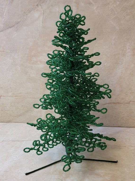 Westrim Beaded Miniature Christmas Tree *GREEN* Ready to Decorate