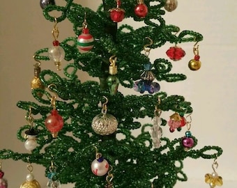 Westrim Beaded Miniature Christmas Tree *GREEN* Ready to Decorate