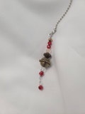 Ornate Beaded, Ceiling Fan Chain Pull, Light Pull, Lamp Pull, Home Decor -- Large Ornate Ball, dangle, with chain and coupling  (#7)