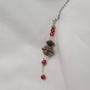 Ornate Beaded, Ceiling Fan Chain Pull, Light Pull, Lamp Pull, Home Decor -- Large Ornate Ball, dangle, with chain and coupling  (#7)